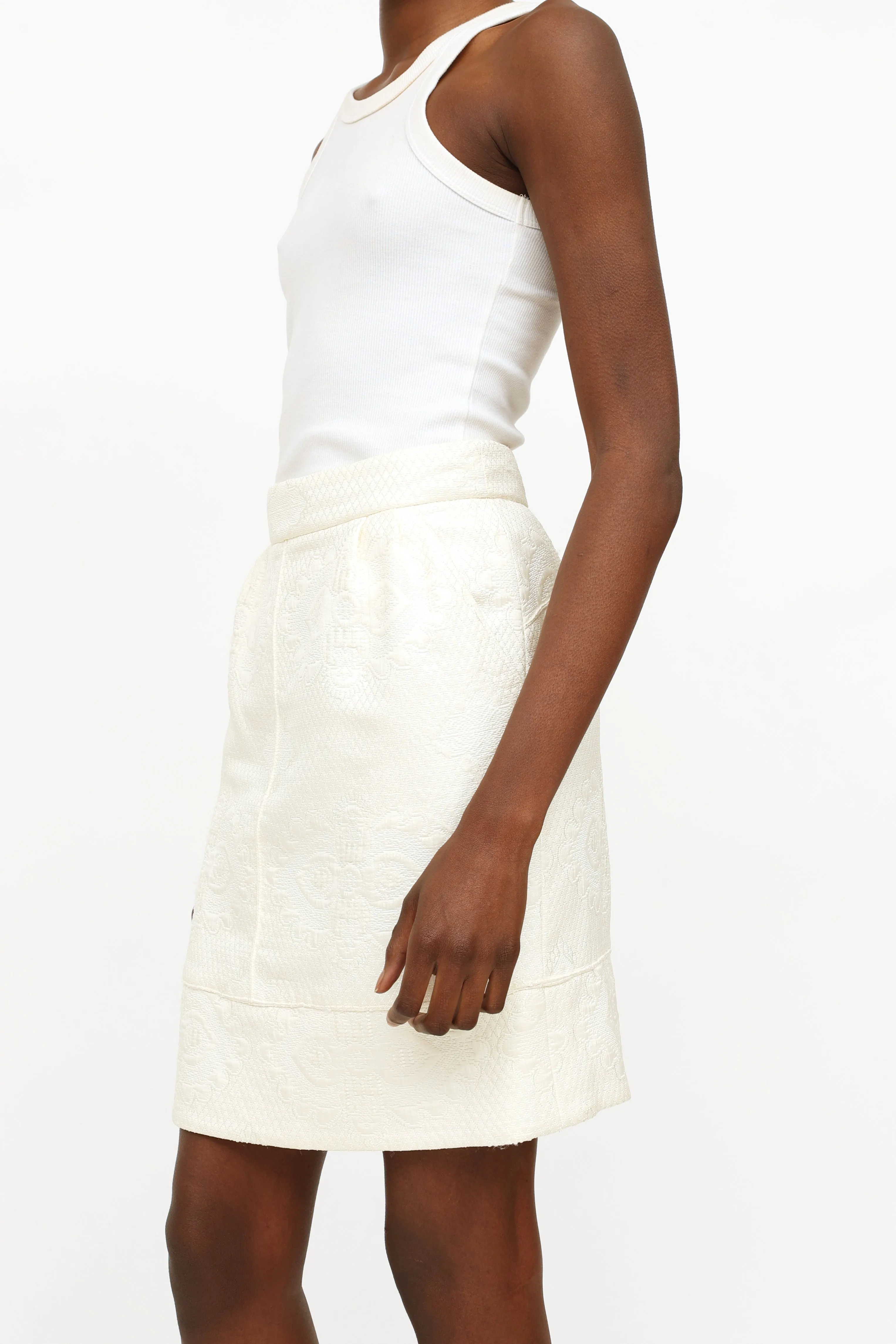 2010 Cream Embroidered Jacquard 2-Piece Set