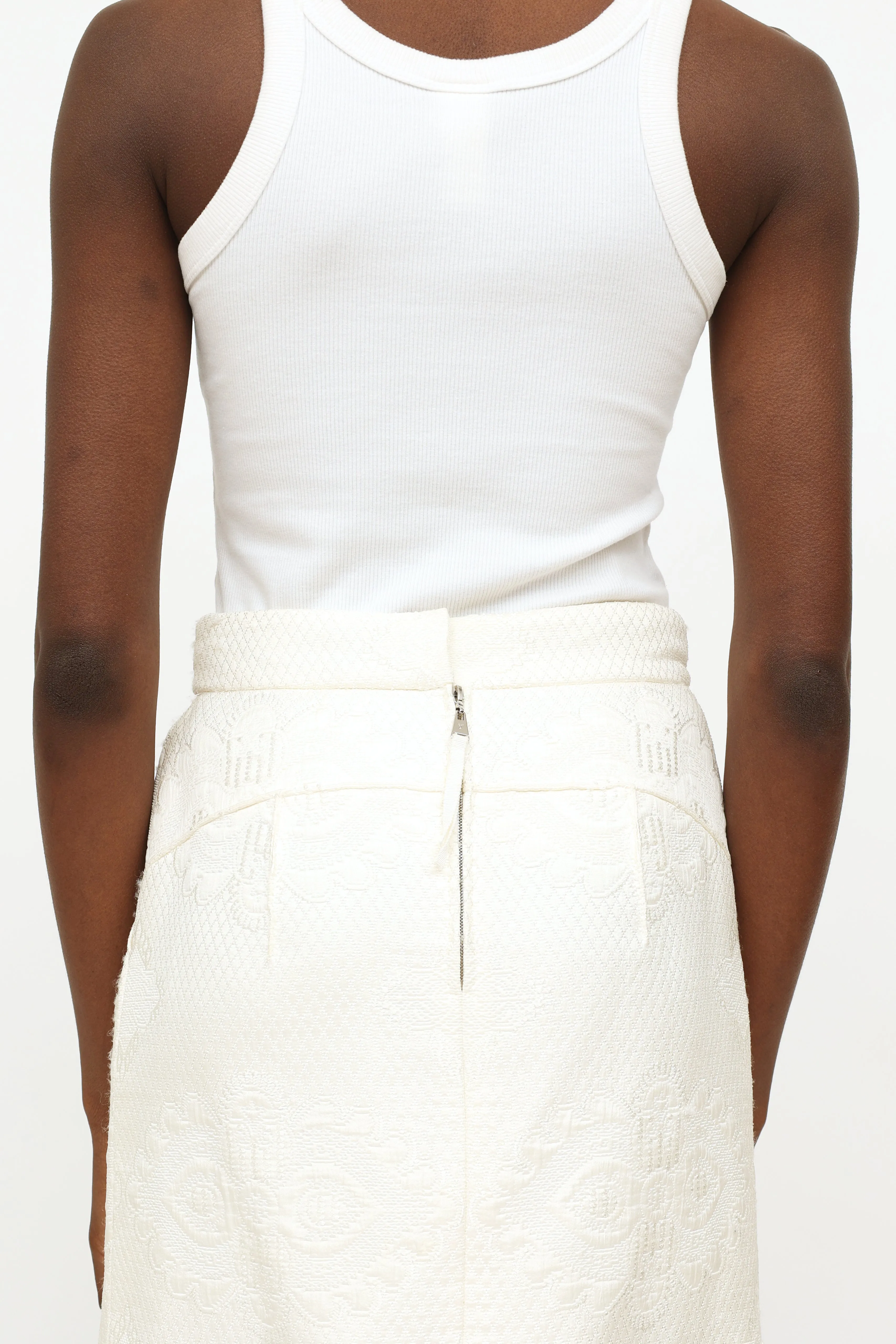 2010 Cream Embroidered Jacquard 2-Piece Set