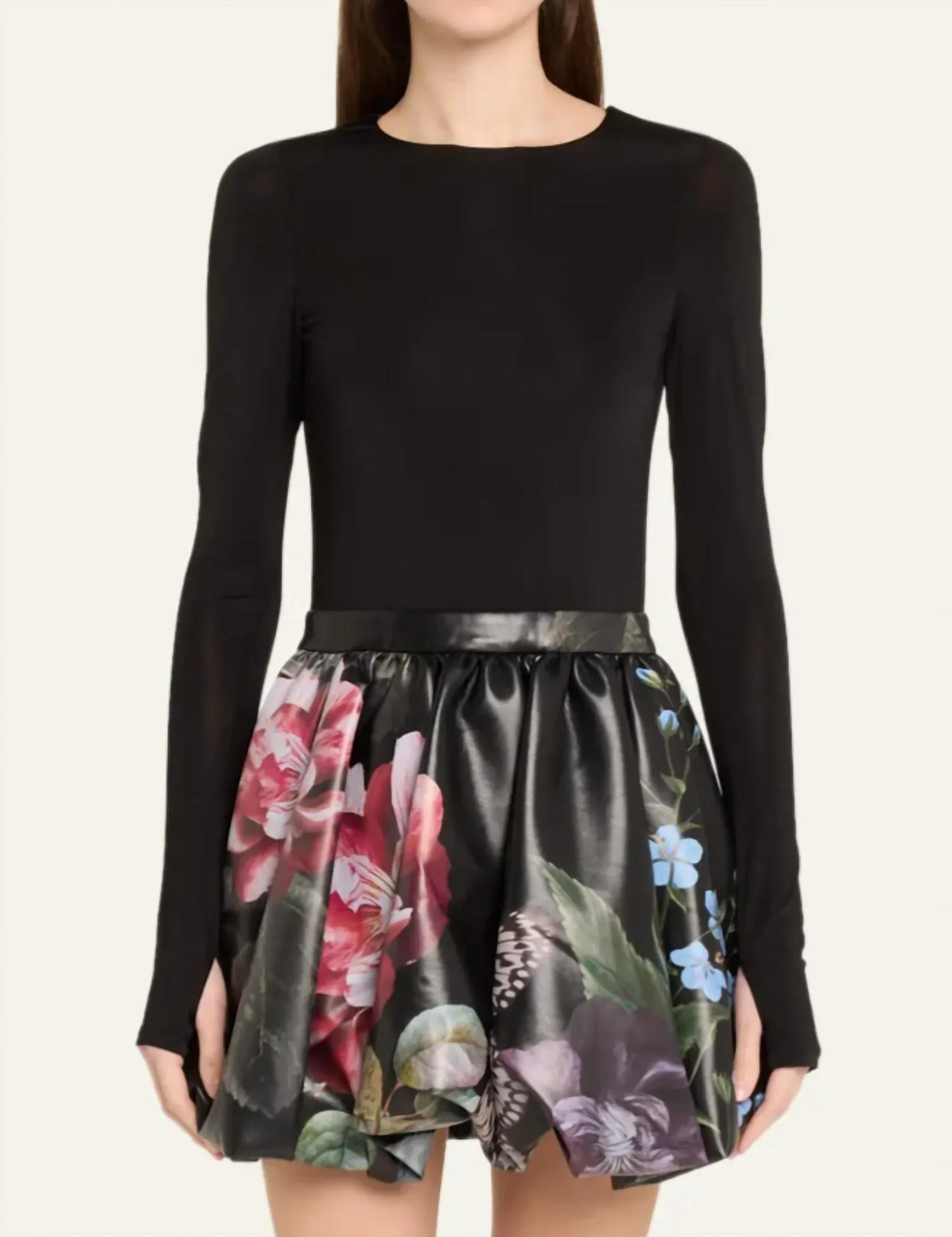 Alice   Olivia - Chara Vegan Crew Neck Bubble Dress
