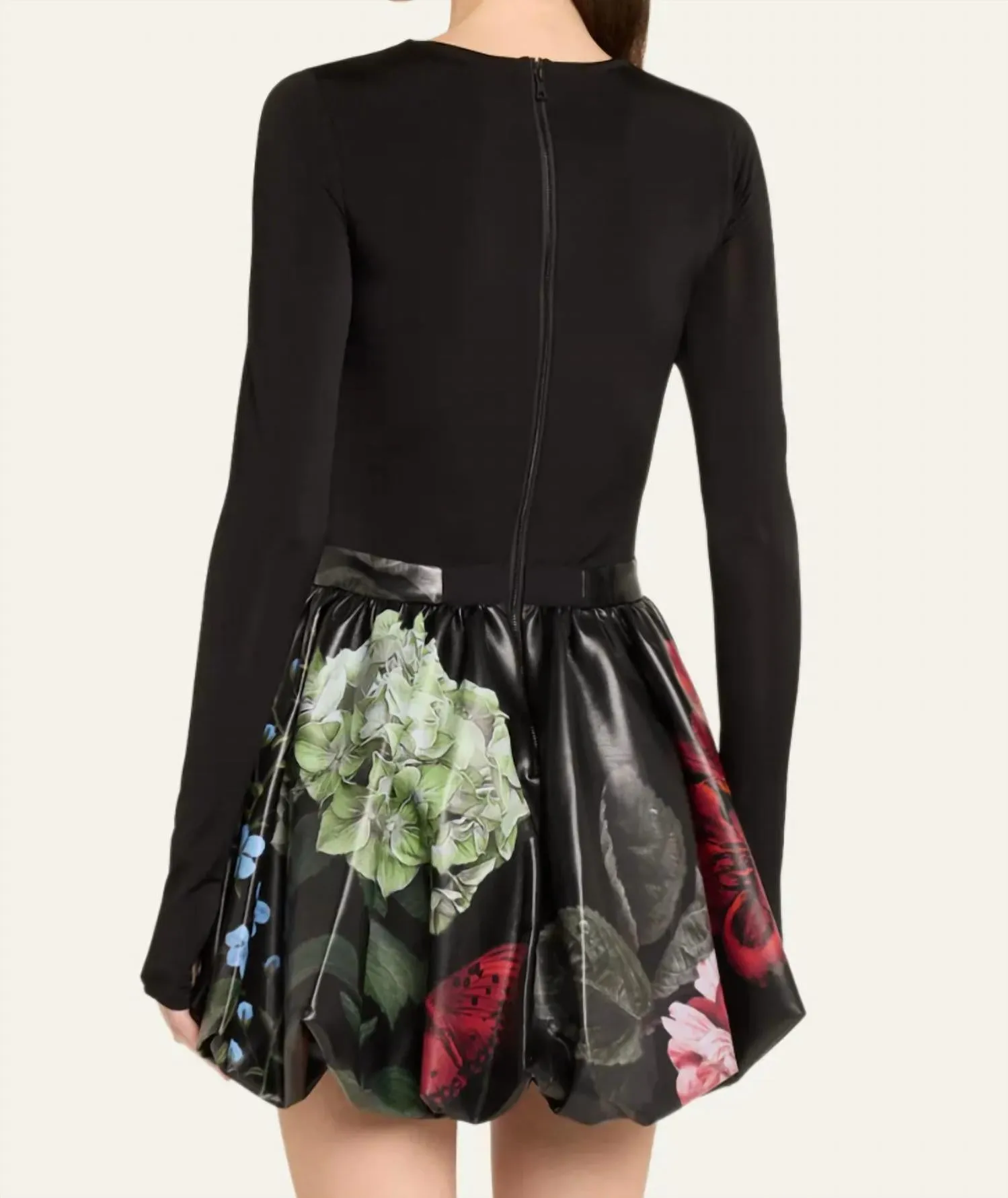 Alice   Olivia - Chara Vegan Crew Neck Bubble Dress
