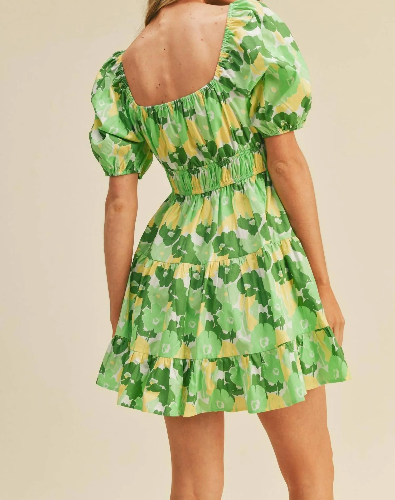 &Merci - Floral Print Tiered Mini Dress