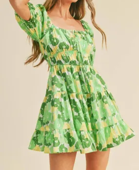 &Merci - Floral Print Tiered Mini Dress