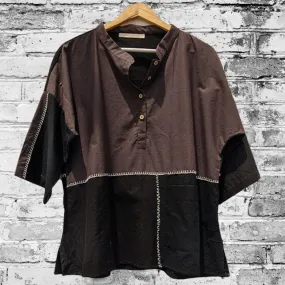 Brown Classic V Neck Top | Monochrome Look | Stylish | Hand-Crafted