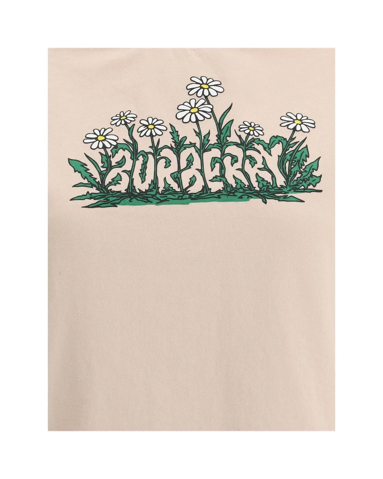 Burberry Cotton T-Shirt with Ribbed Crew Neck and Monogram Print