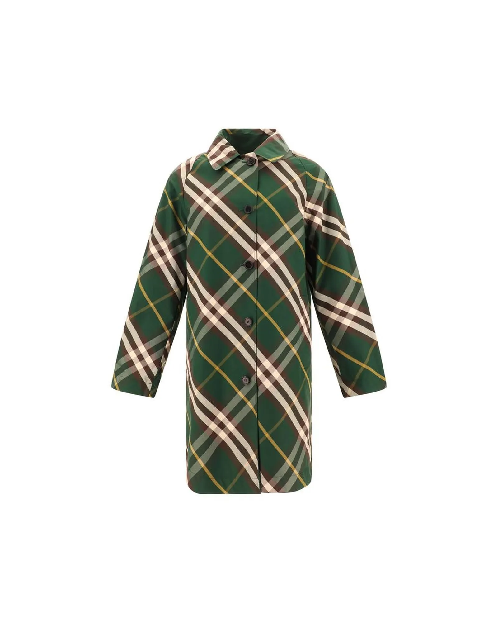 Burberry Double-Breasted Midi Coat with Check Archivio Pattern