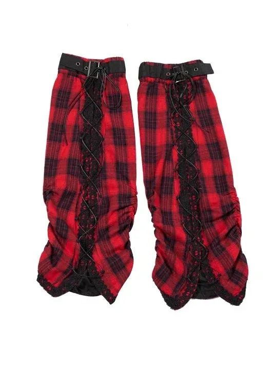 Covers Dark Leg Skirt Check Asymmetrical Rock Suspended