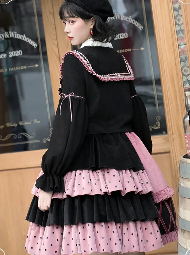 Dress Short   Lolita Jacket Asymmetrical Frilled