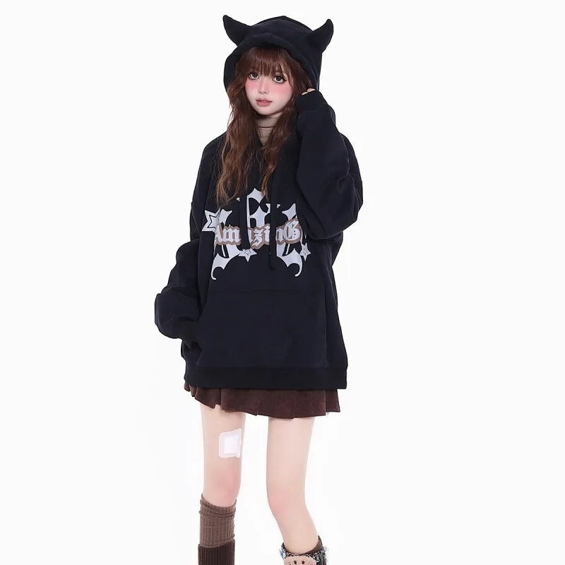 Kawaii American Style Cute Cartoon Hooded Sweatshirt