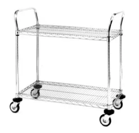 Metro MW605 Utility Cart with 2 Chrome Wire Shelves, 18" x 36"