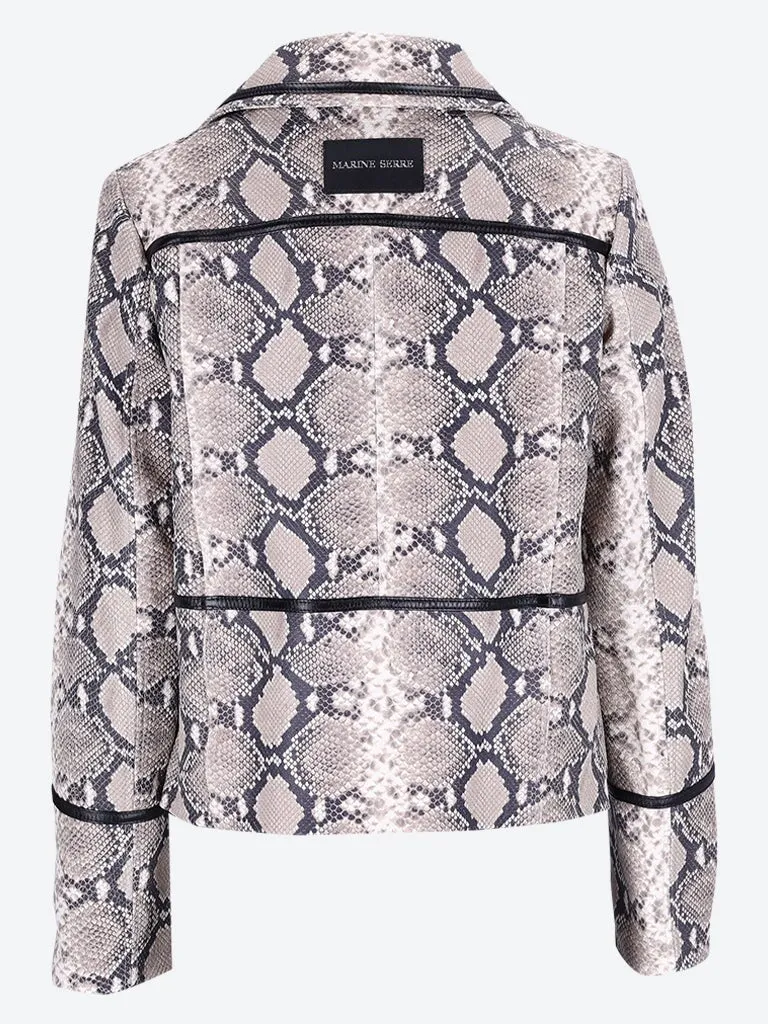 Python printed leather boxy jacket