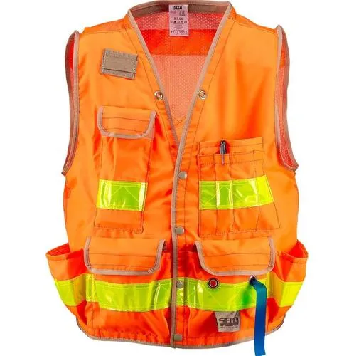 SECO Class 2 Surveyor’s Vest with Mesh Back, Orange, Medium, 44"-46" Chest