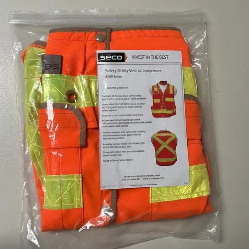 SECO Class 2 Surveyor’s Vest with Mesh Back, Orange, Medium, 44"-46" Chest