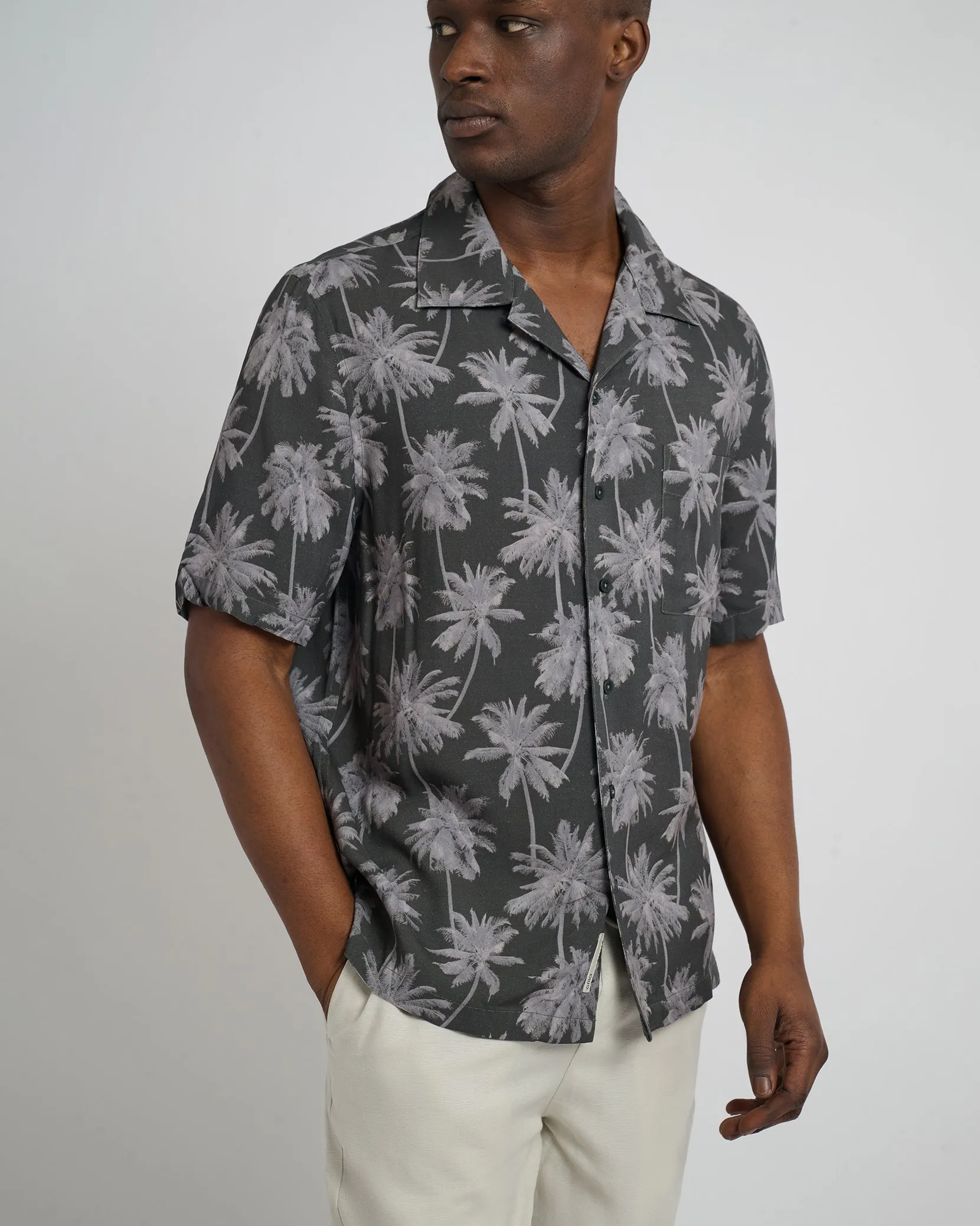 Viscose Camp Collar Shirt