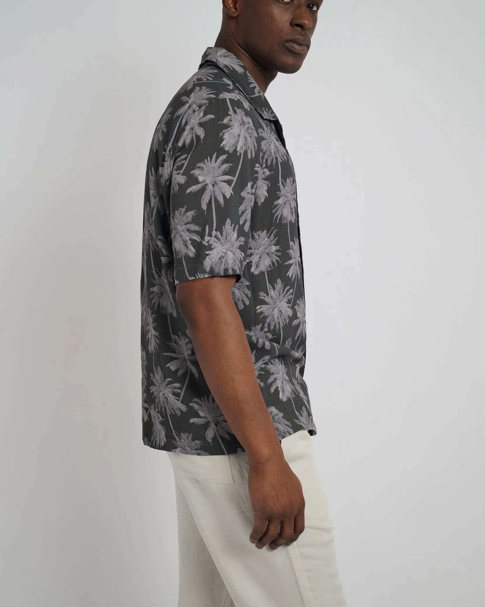 Viscose Camp Collar Shirt