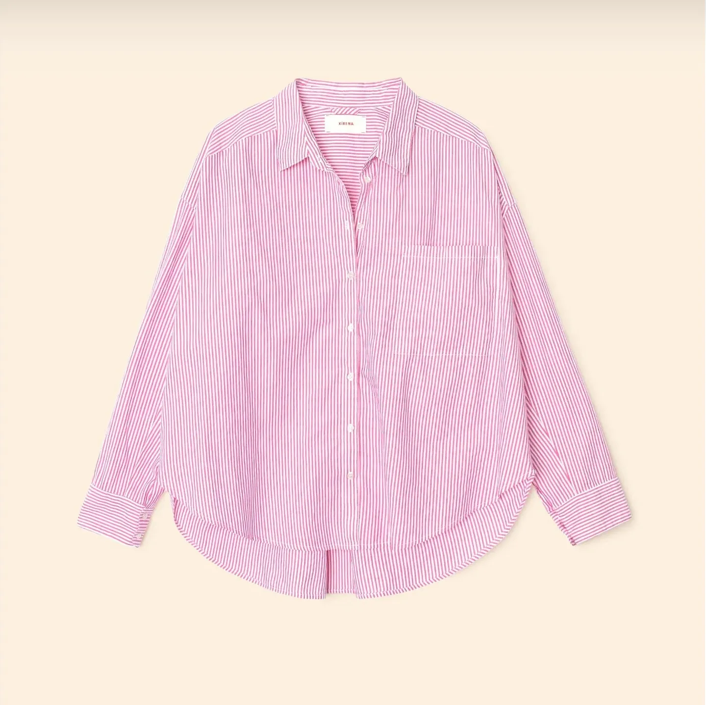 Xirena Jordy Shirt - Berry Pink Stripes